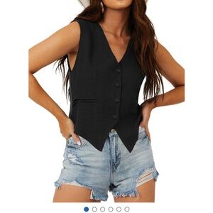Black Button Down Vest